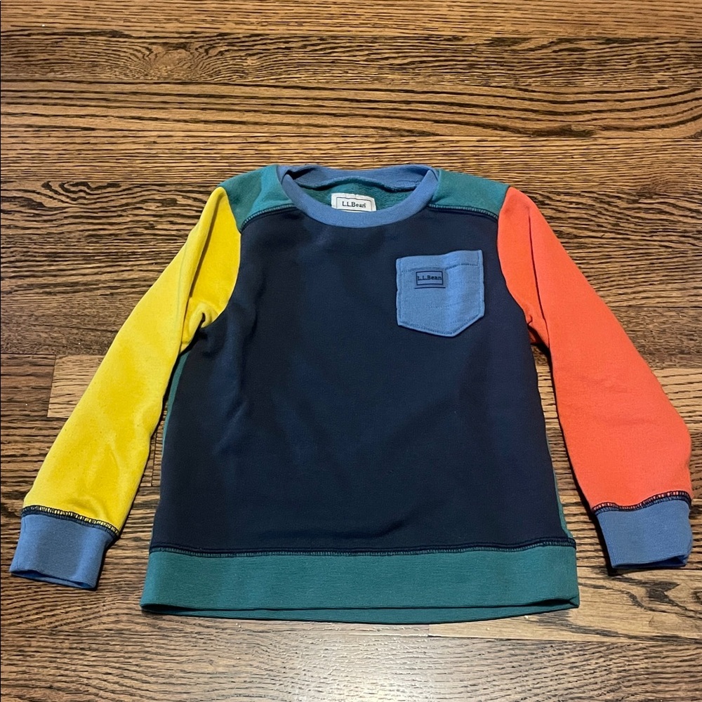 L.L. Bean Kids Colorblock Sweatshirt with Pocket